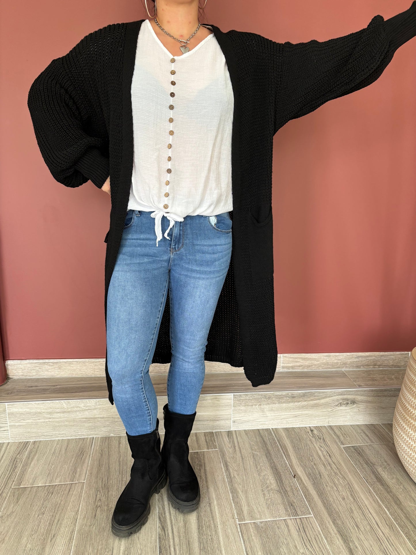 gilet long noir