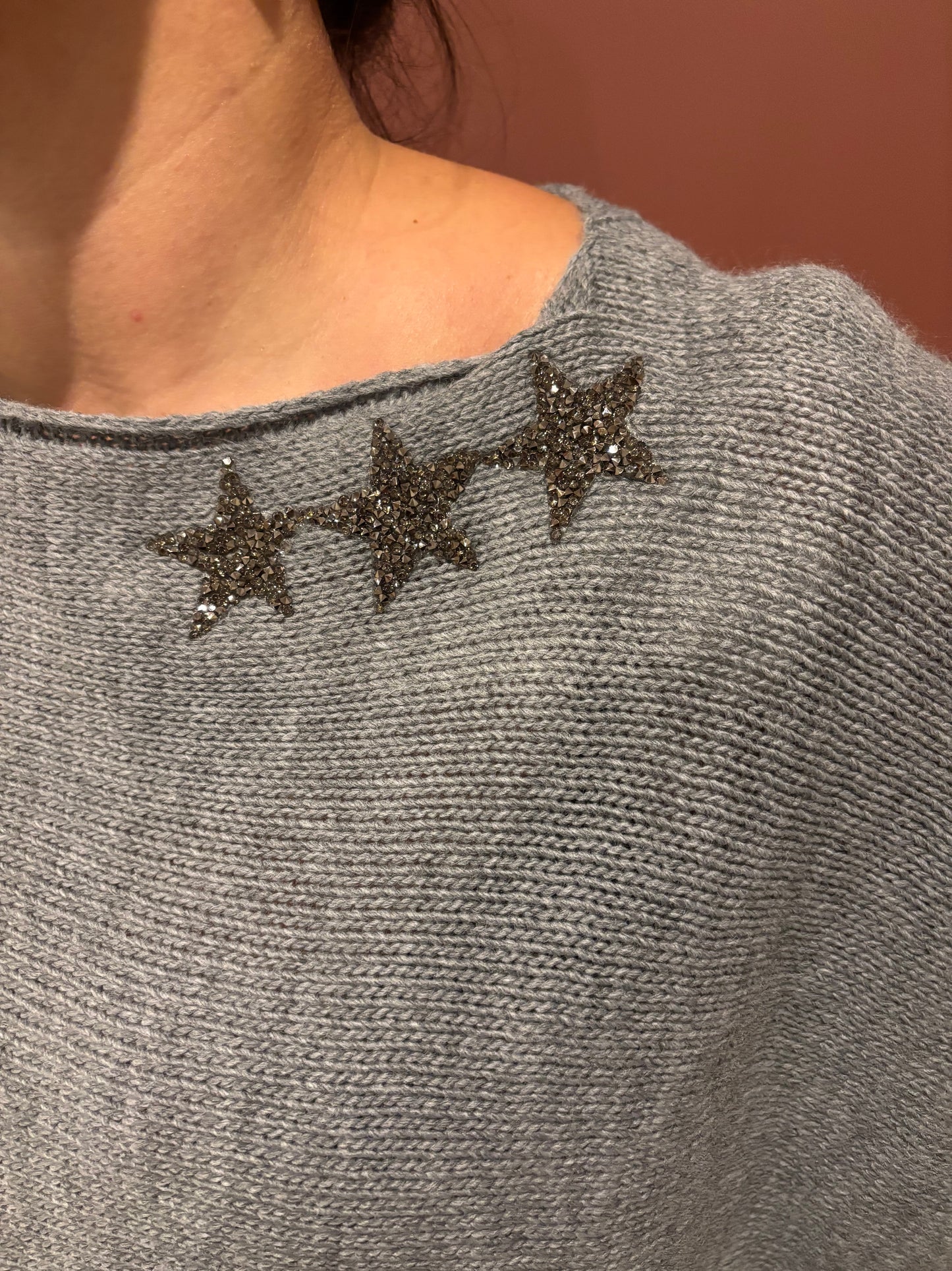 Pull 3 étoiles gris