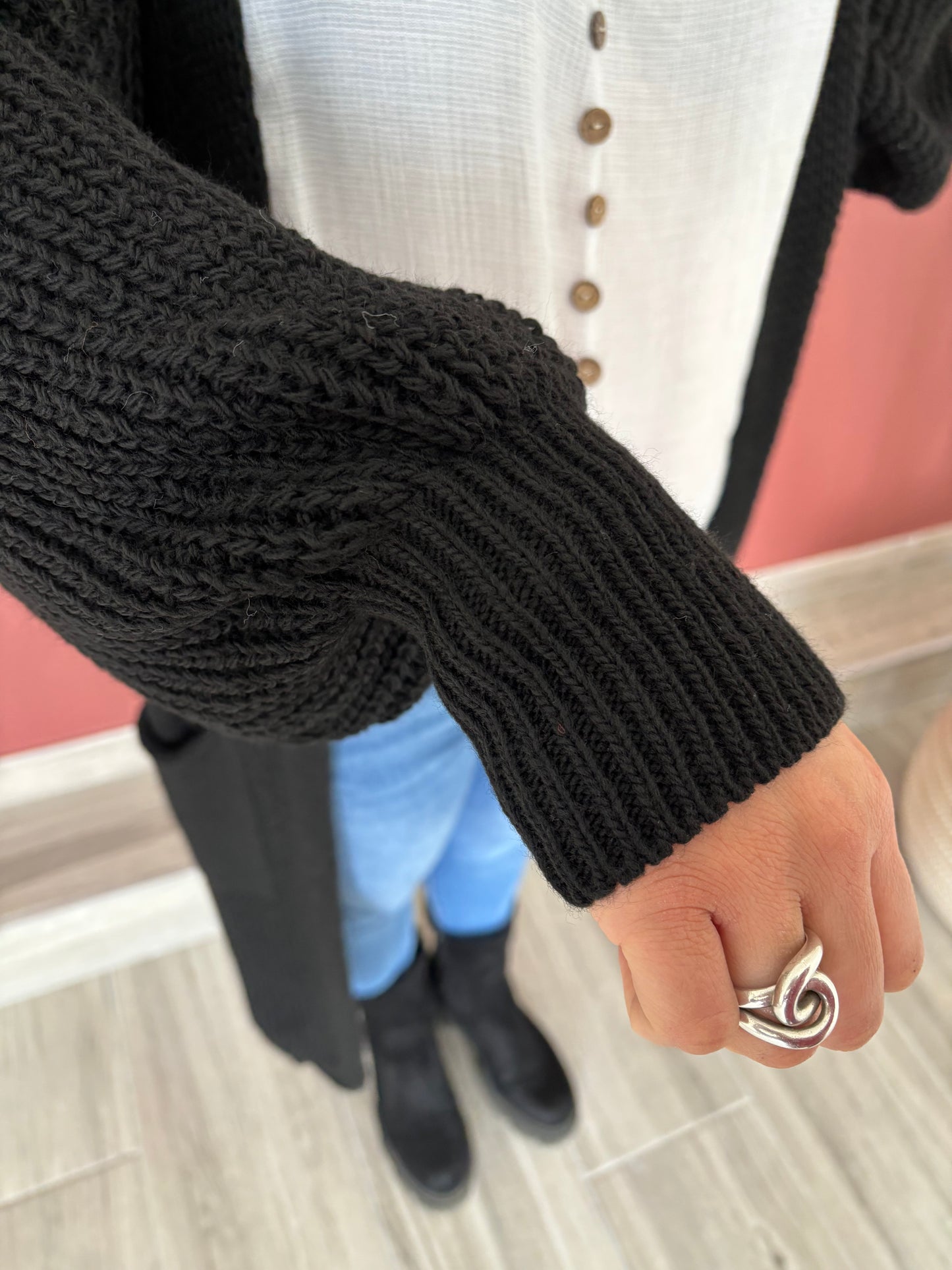gilet long noir