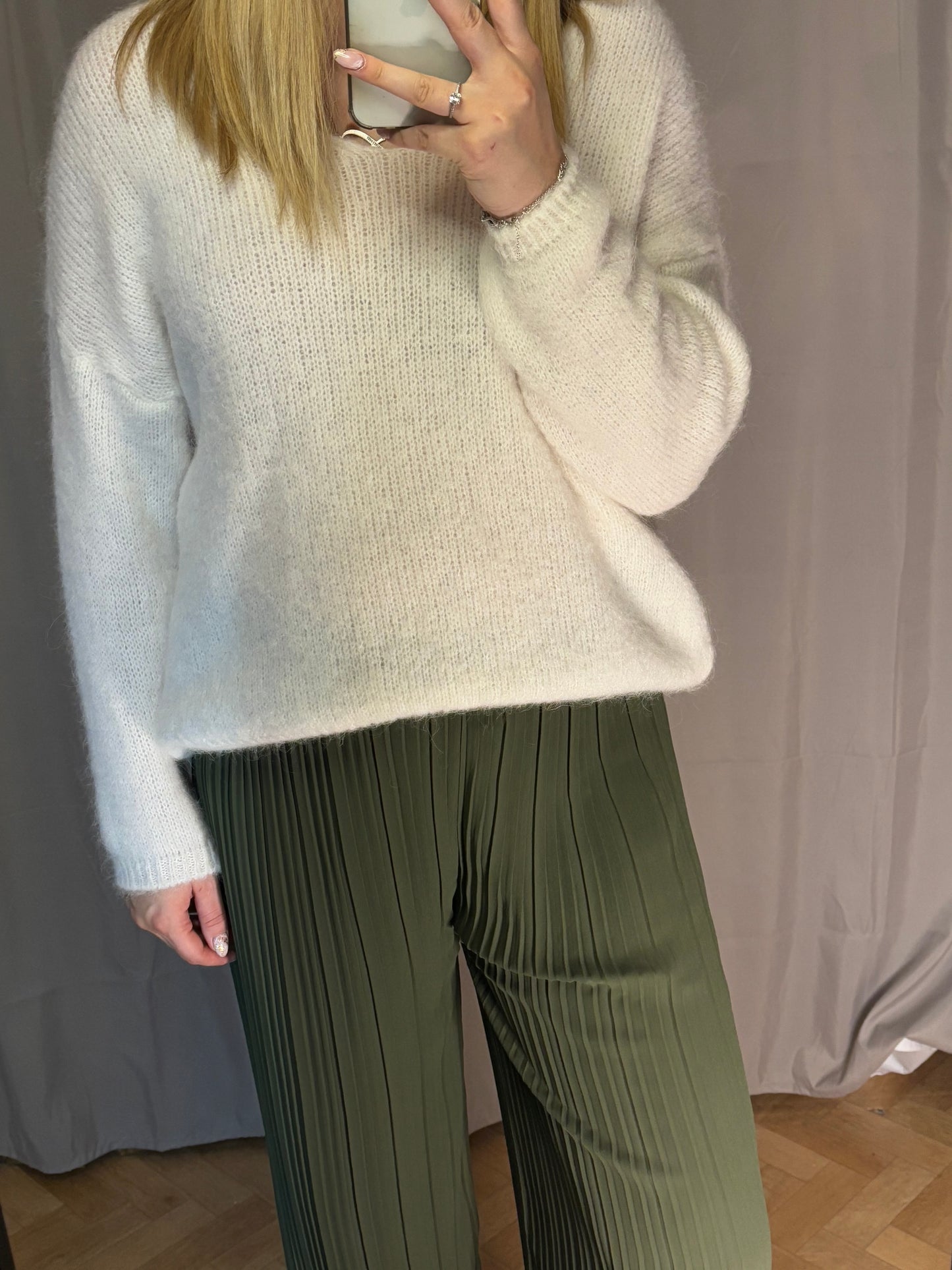 Pantalon plissé kaki