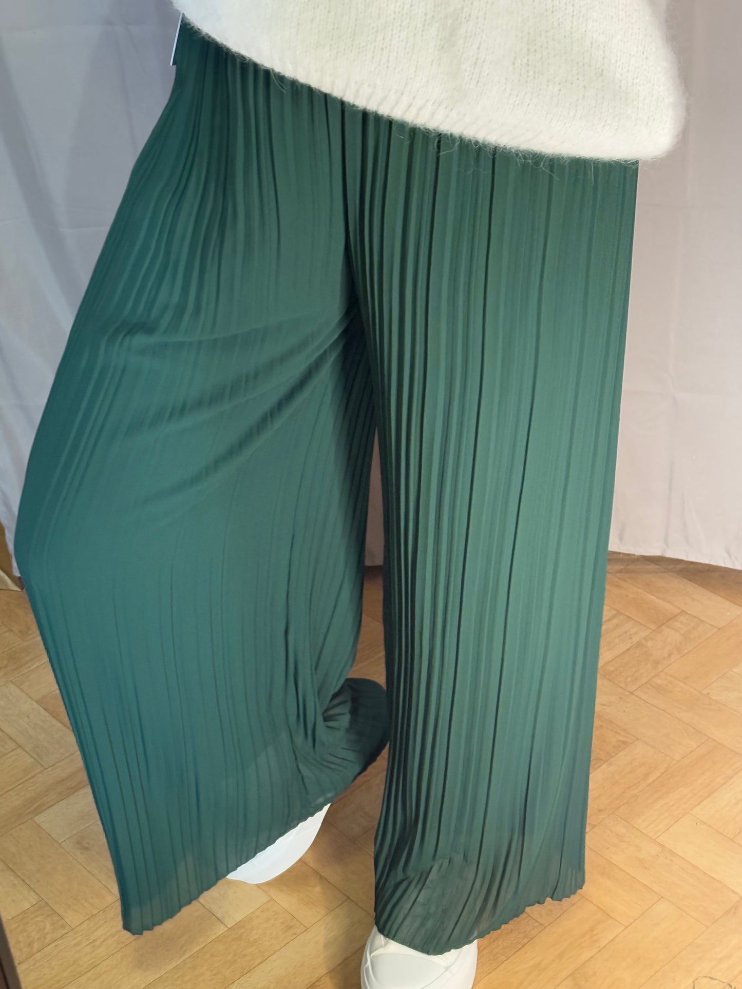 Pantalon plissé vert