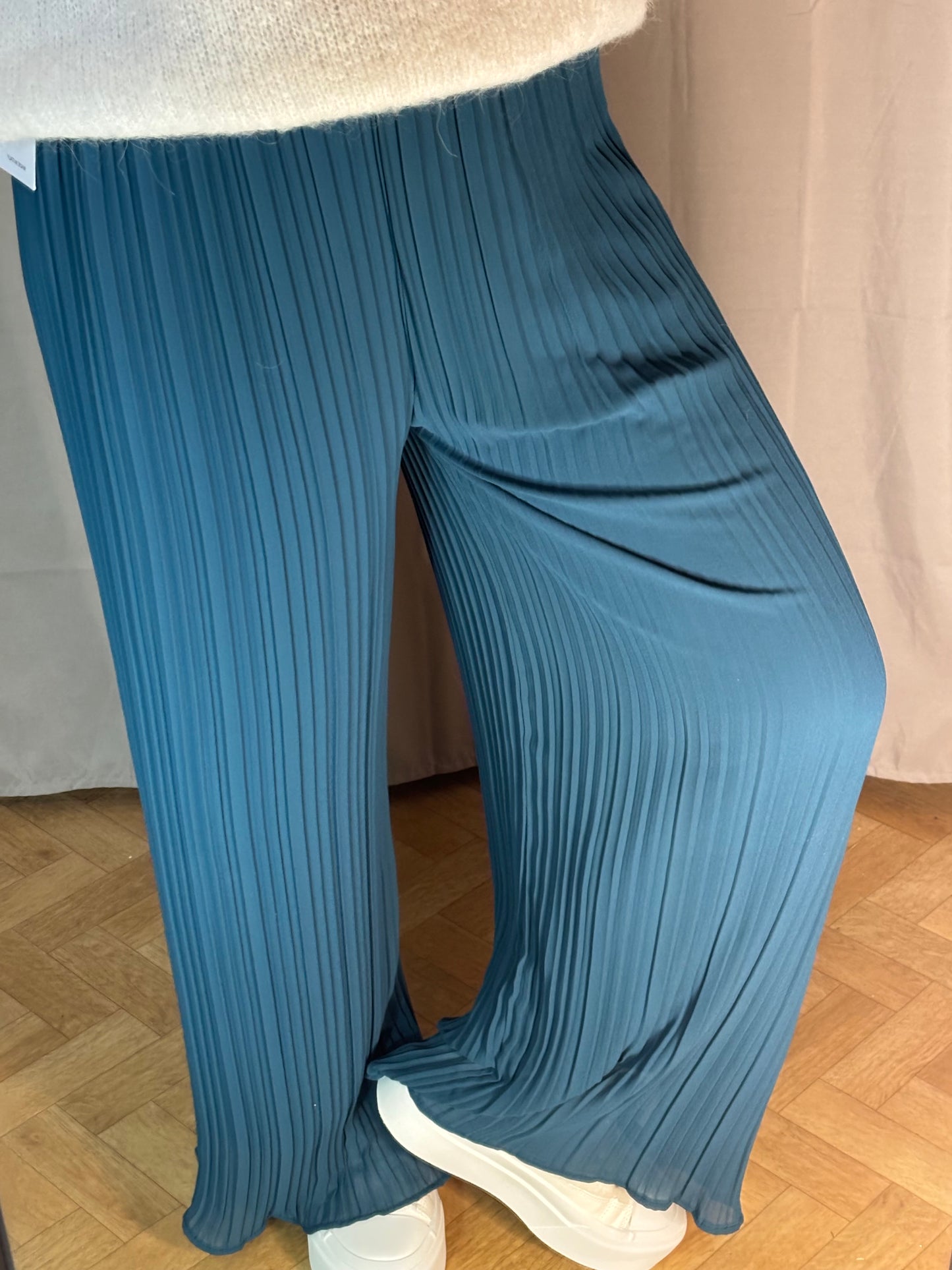 Pantalon plissée bleu pétrole