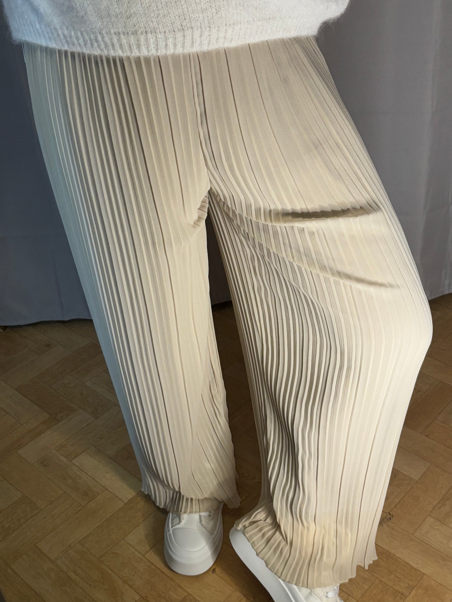 Pantalon plissé beige