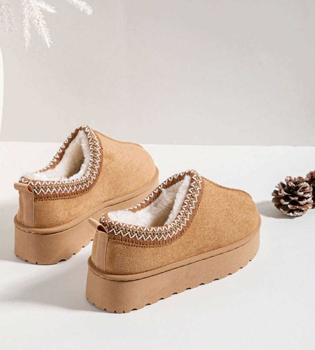 Mule fourré beige (pré commande)