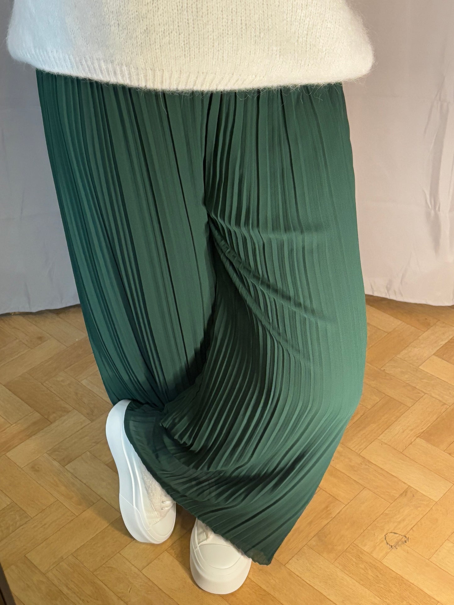 Pantalon plissé vert