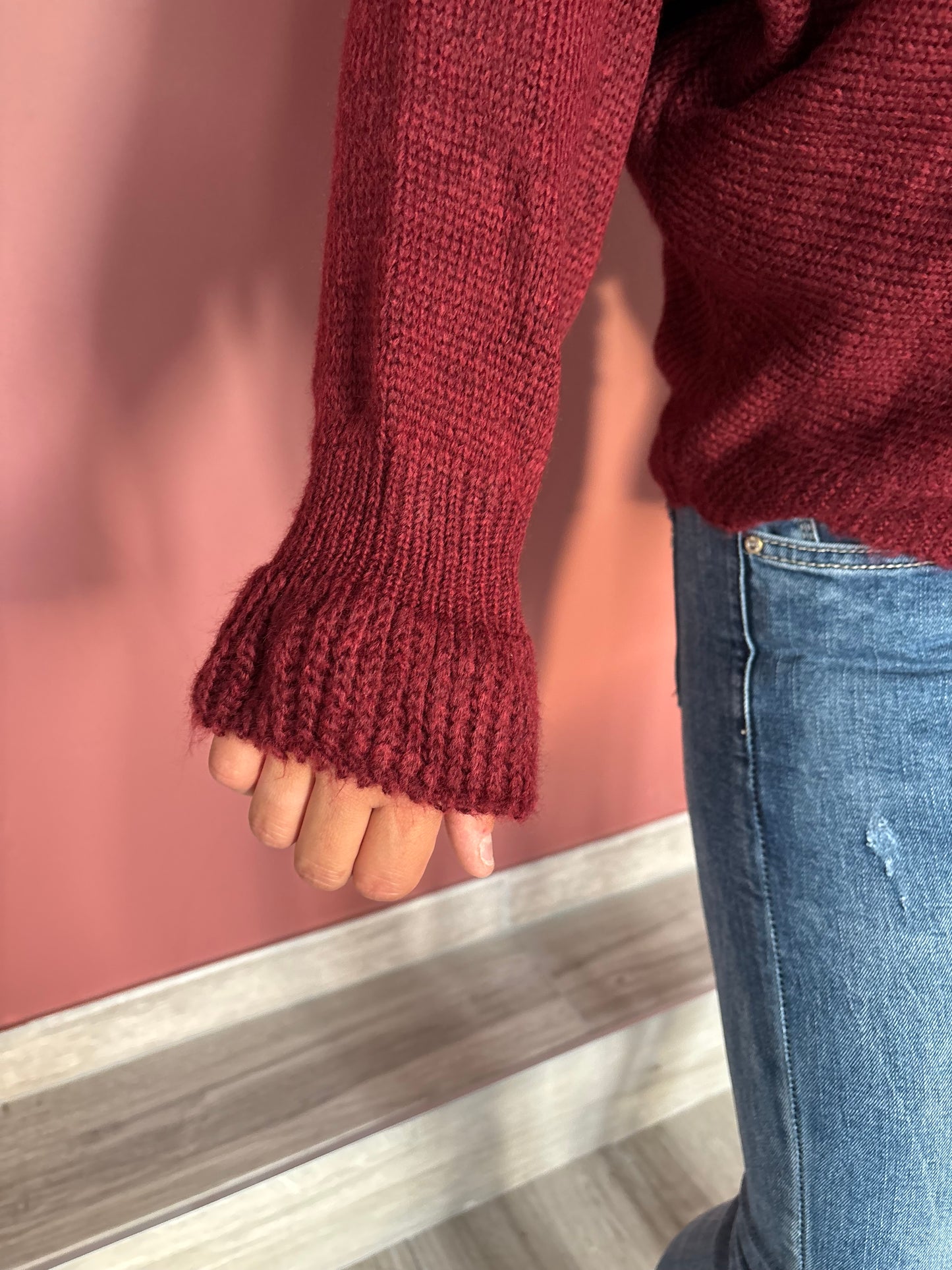 Pull en laine bordeaux