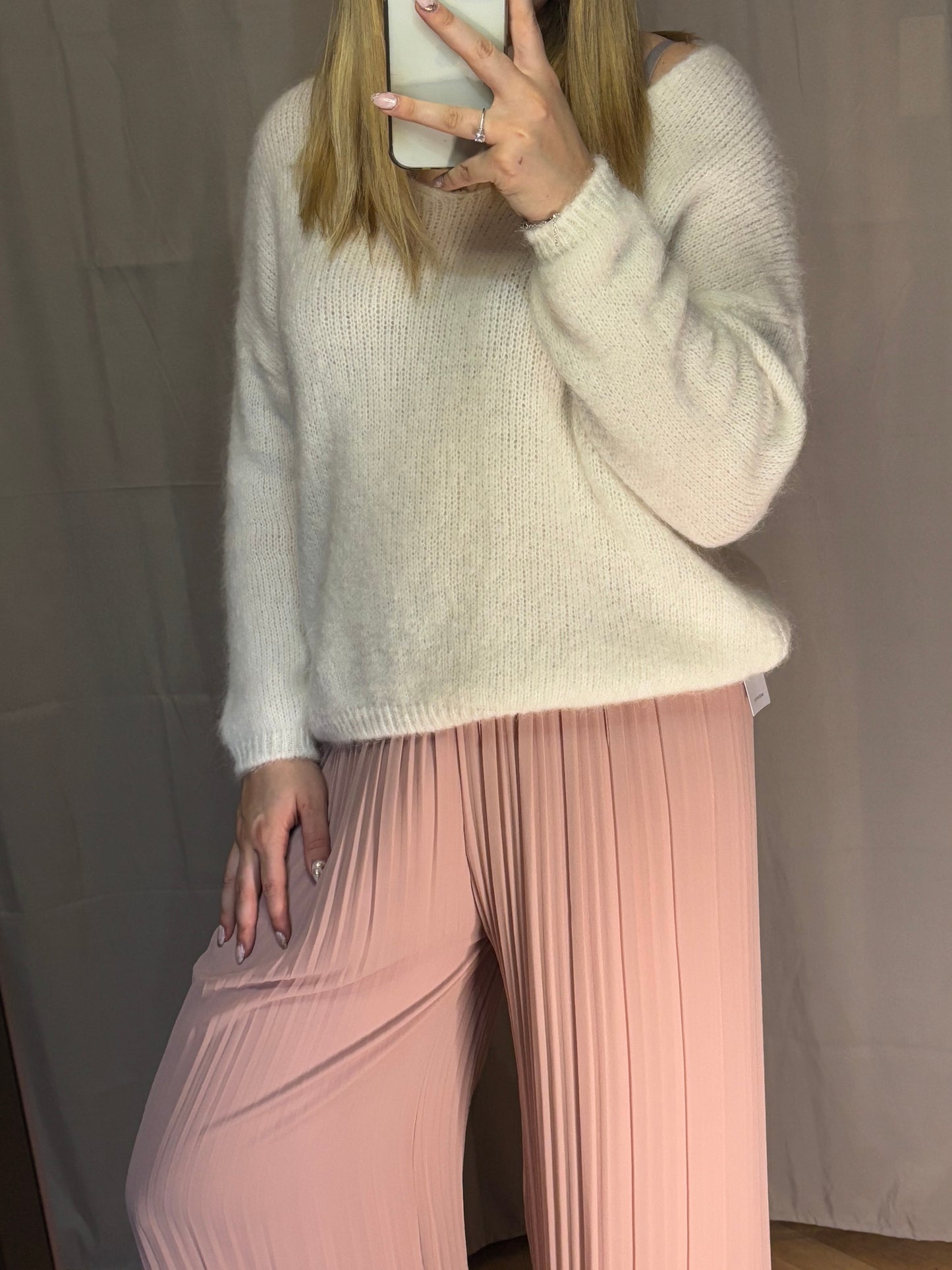 Pantalon plissé rose