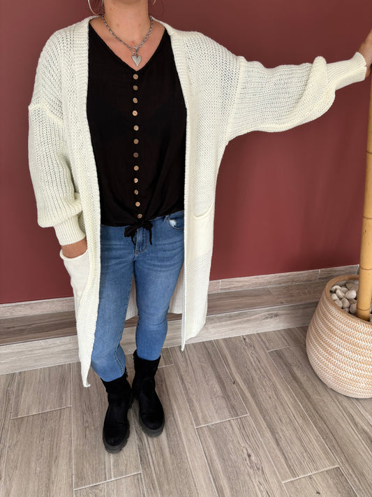 gilet long blanc