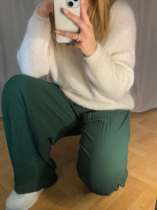 Pantalon plissé vert