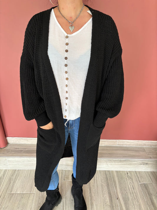 gilet long noir