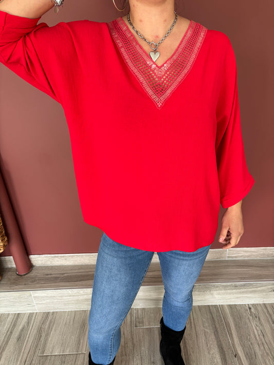 Blouse rouge