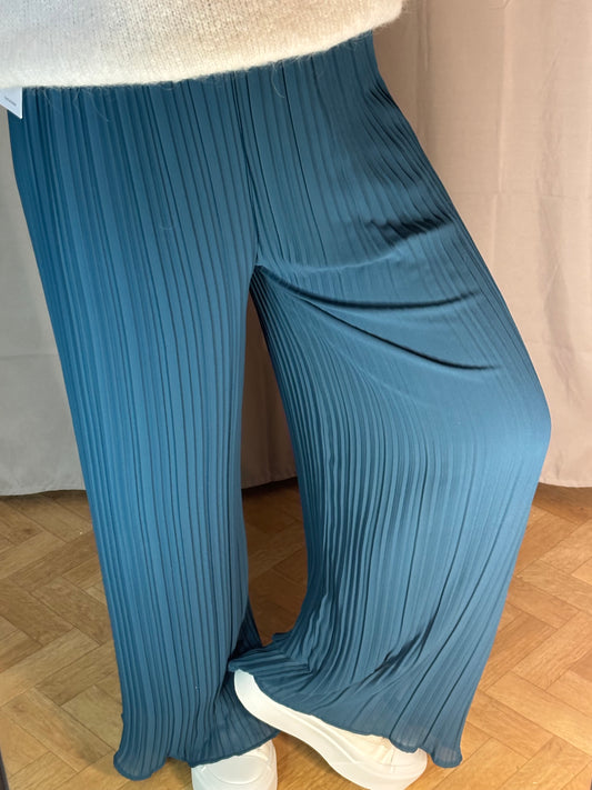Pantalon plissée bleu pétrole