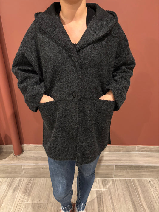 Manteau capuche noir