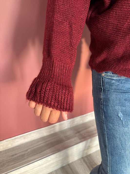 Pull en laine bordeaux
